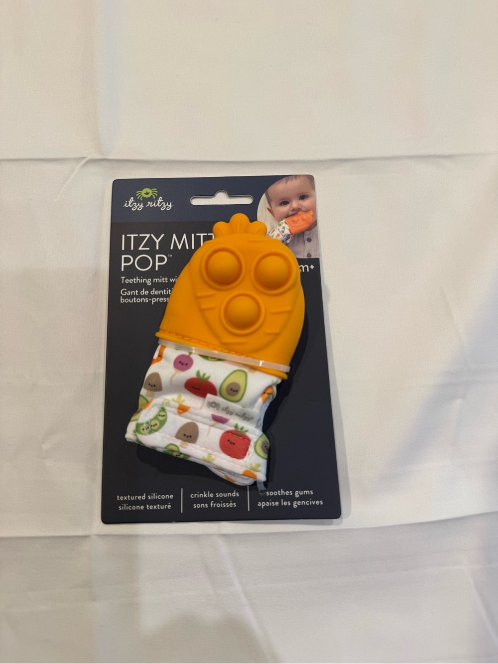 Itzy Ritzy Itzy Mitten Pop Teething Mitt - Orange NWT